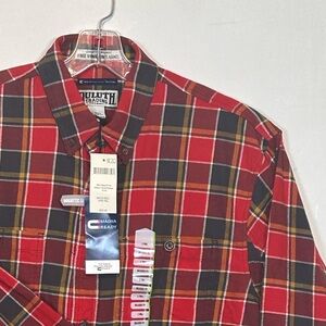 Duluth‎ Trading Co Red and Black Plaid Men's Shirt